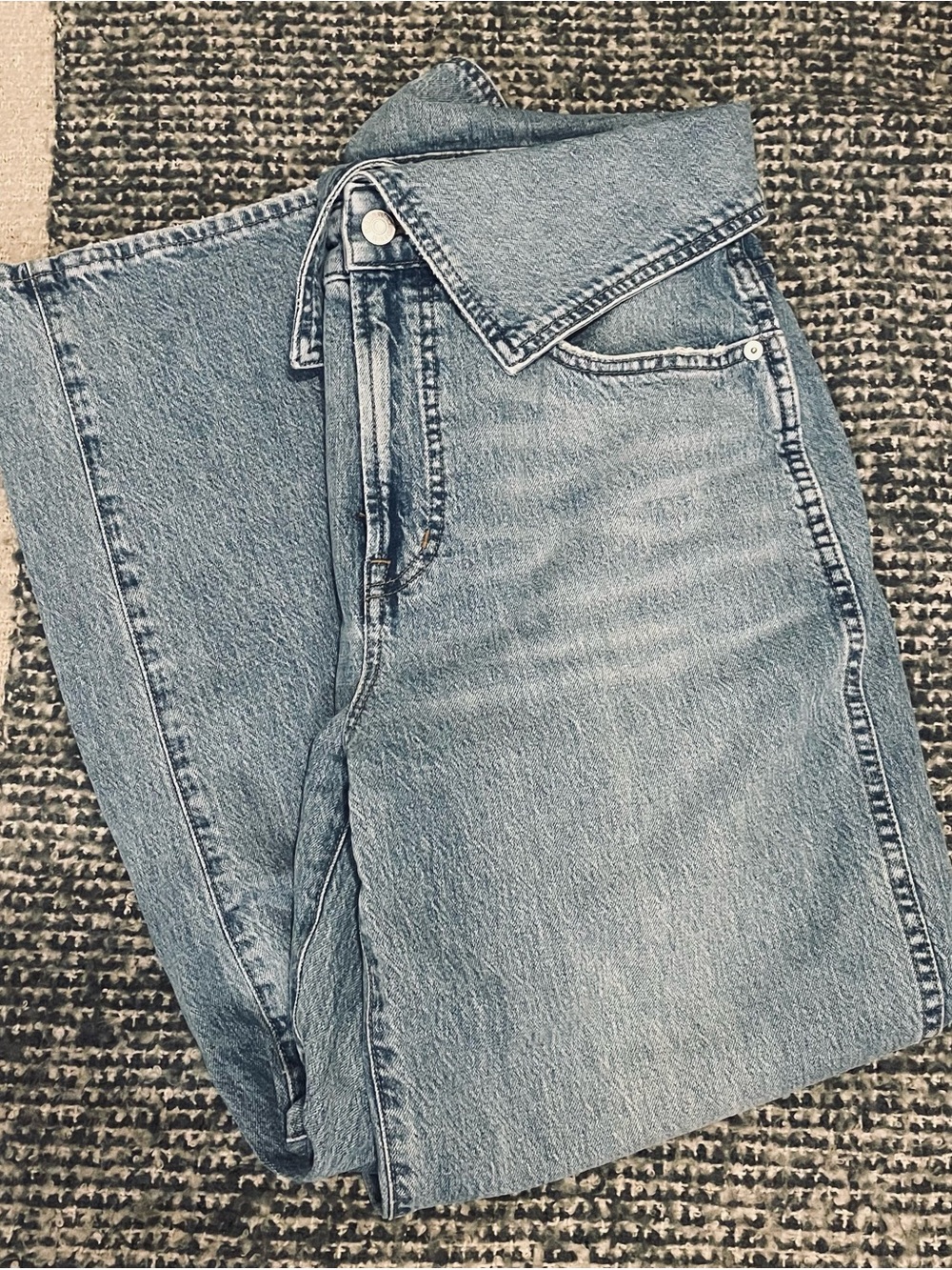 Madewell Perfect Vintage Wide-Leg Crop Jean size 28, 26 inseam 99% Cotton